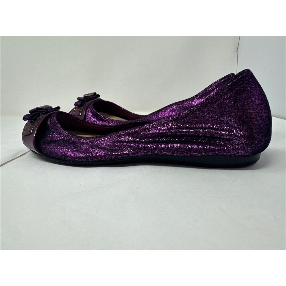 Cole Haan Janelle OT.Ballet Open Toe Leather Flats Masquerade SZ 8 B Purple - Picture 8 of 12